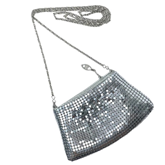 Vintage Handbags - Vintage Silver Metal Mesh Mini Shoulder Bag